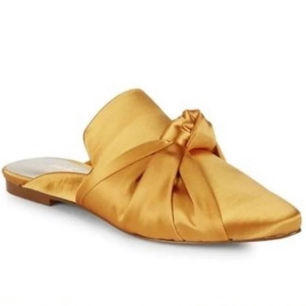 marigold satin mules